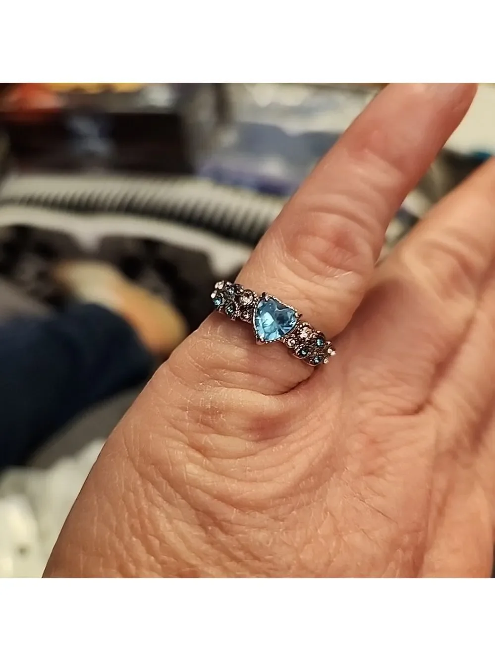 Silver Plated Heart Shaped Ring